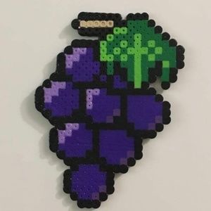 Purple grape keychain, pin, and more